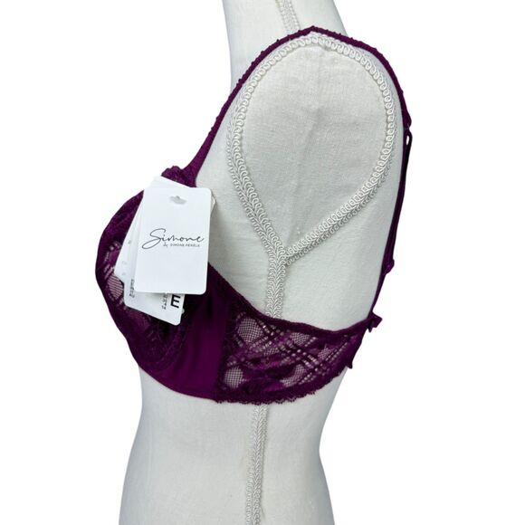 Simone Pérèle Victoire Sheer Demi In Syrah Women's Size 36E - Picture 5 of 16